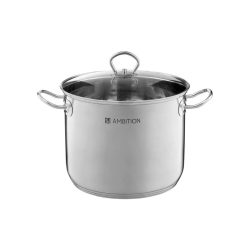 Ambition Acero magas fazék üveg fedővel 30 cm 16 l